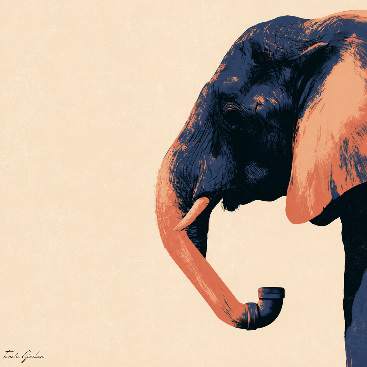 Trunk Line by Tzachi Gozlan – Animals collection pipe art print